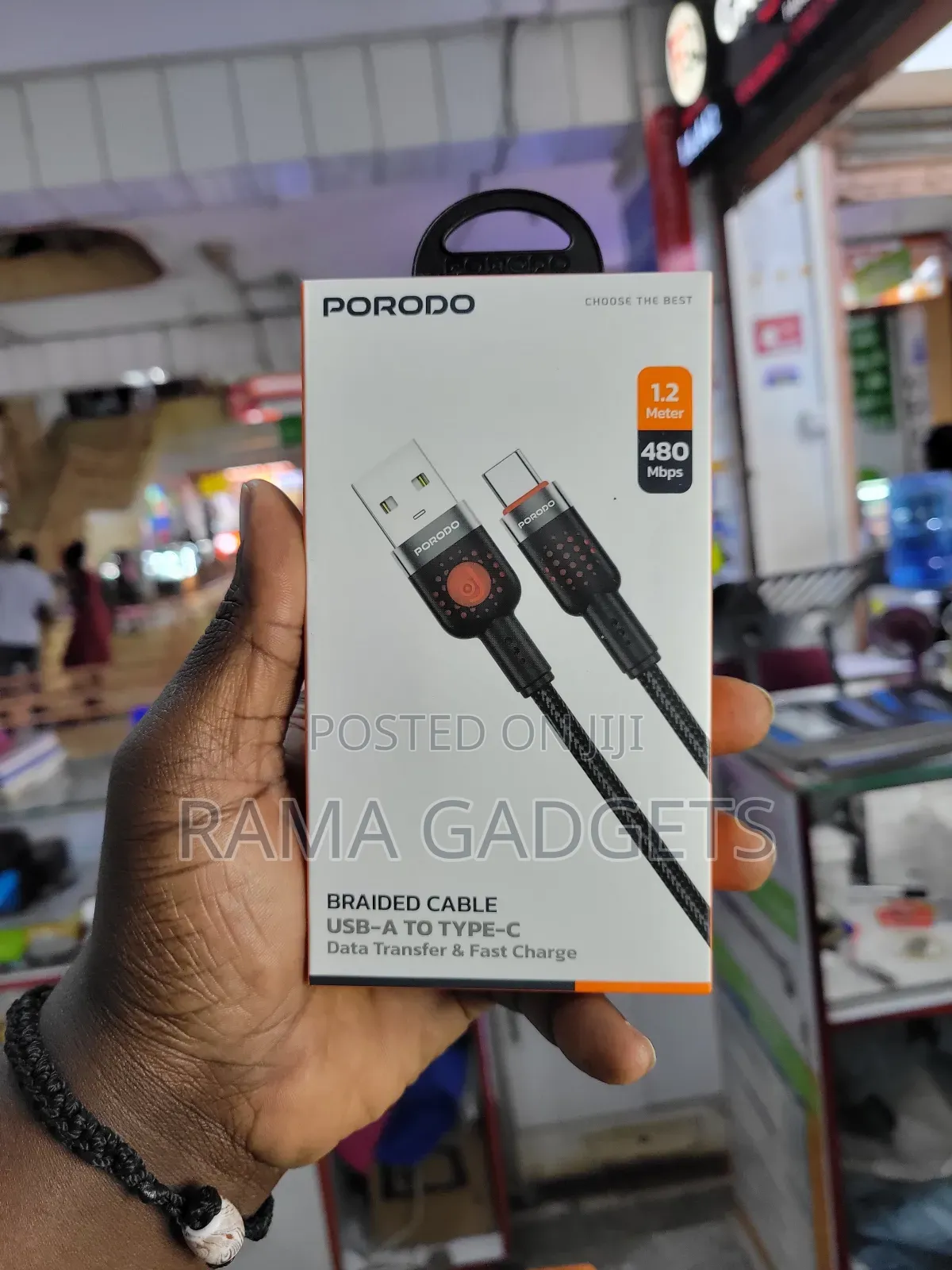 Braided Cable Featured Is the Usb-a to Type-C Model (Pdcbl0012bk)