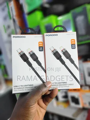 Porodo Usb-C to Lightning Aluminum Braided Cable,