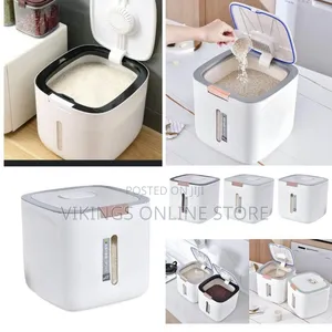 Modern Airtight Rice and Grain Storage Container - Multicolor