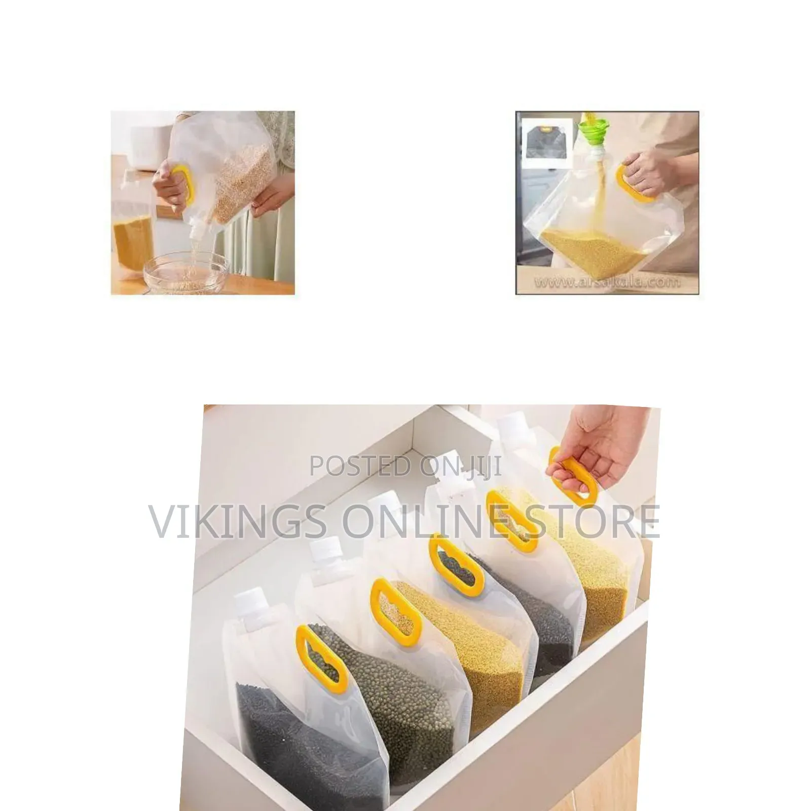 Flexible Pour Spout Storage Pouch for Dry Goods - Transparent