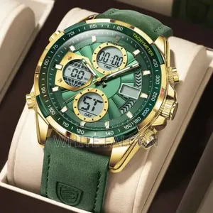Poedagar E108 Multi-Functional Chronograph Leather Watch