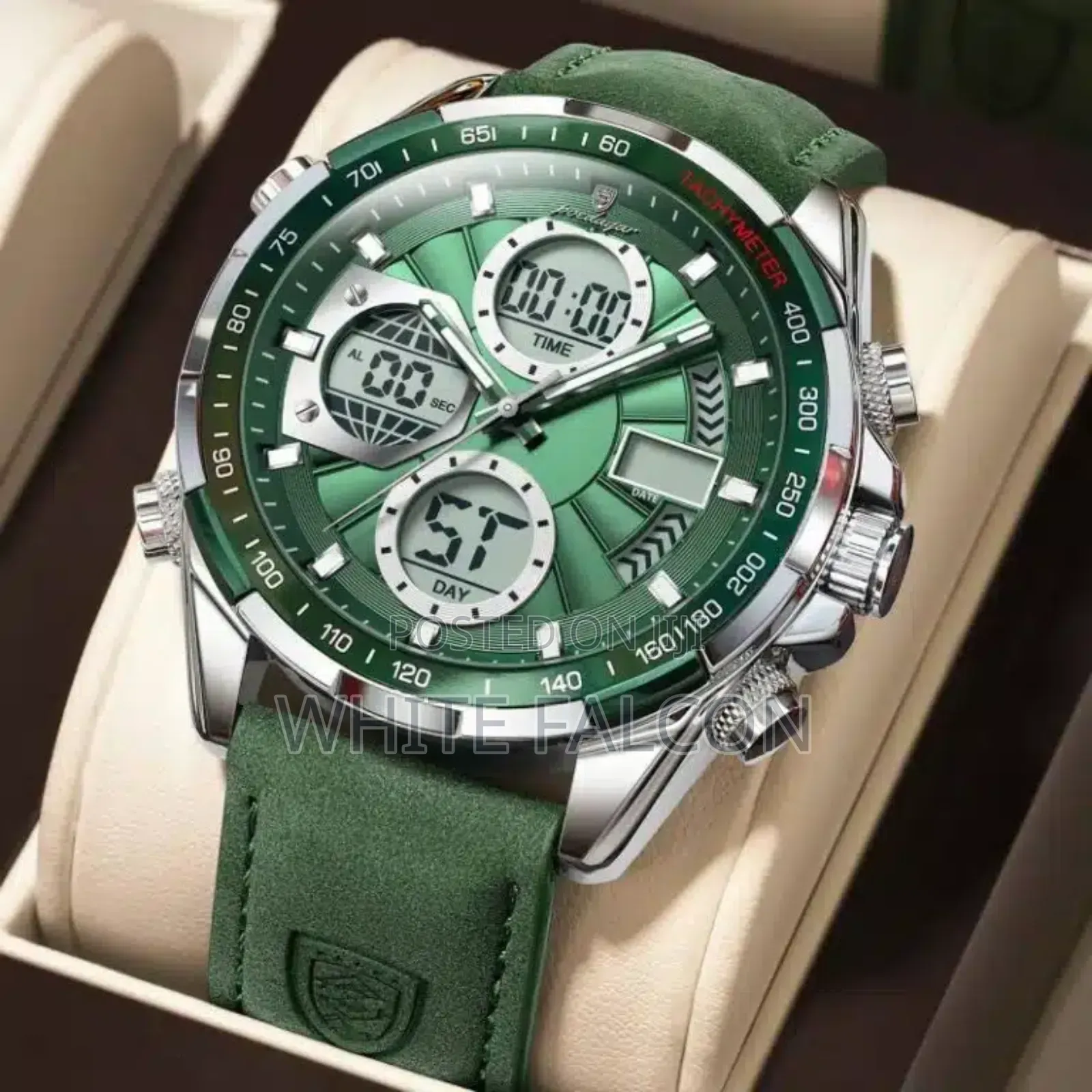 Poedagar E108 Multi-Functional Chronograph Leather Watch