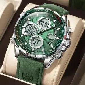 Poedagar E108 Multi-Functional Chronograph Leather Watch