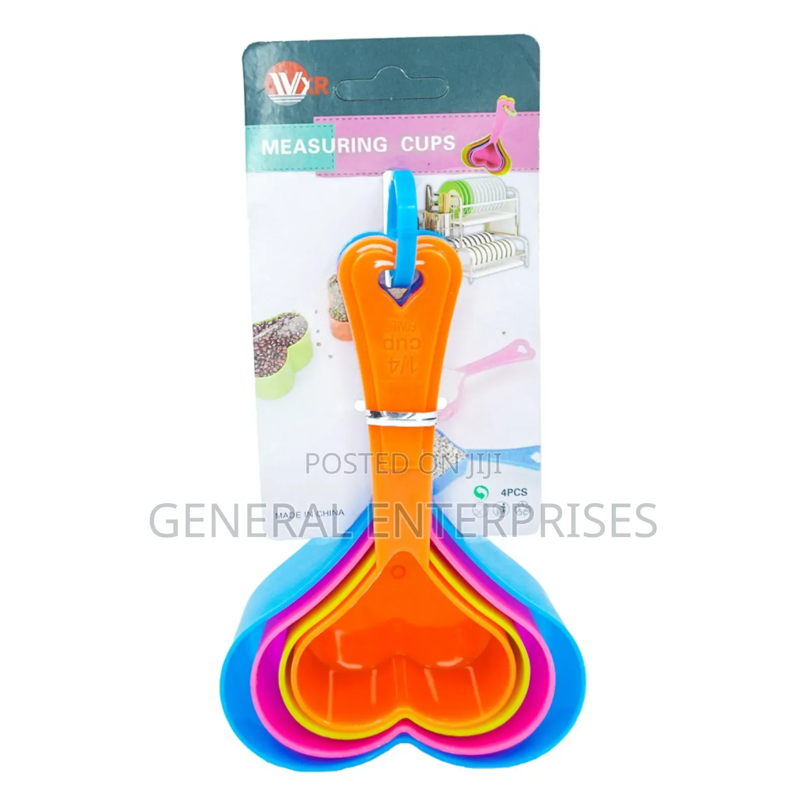 Heart-Shaped Plastic Measuring Cups