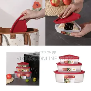 3-Piece Triangular Food Storage Containers Set - Multicolor