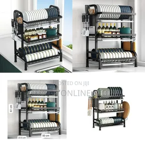 Multi-Tier Kitchen Storage and Dish Drying Rack - Multicolor