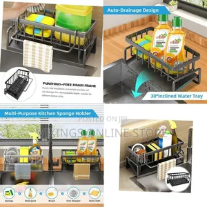 Versatile Sink Caddy Organizer With Integrated Drain Tray and Towel