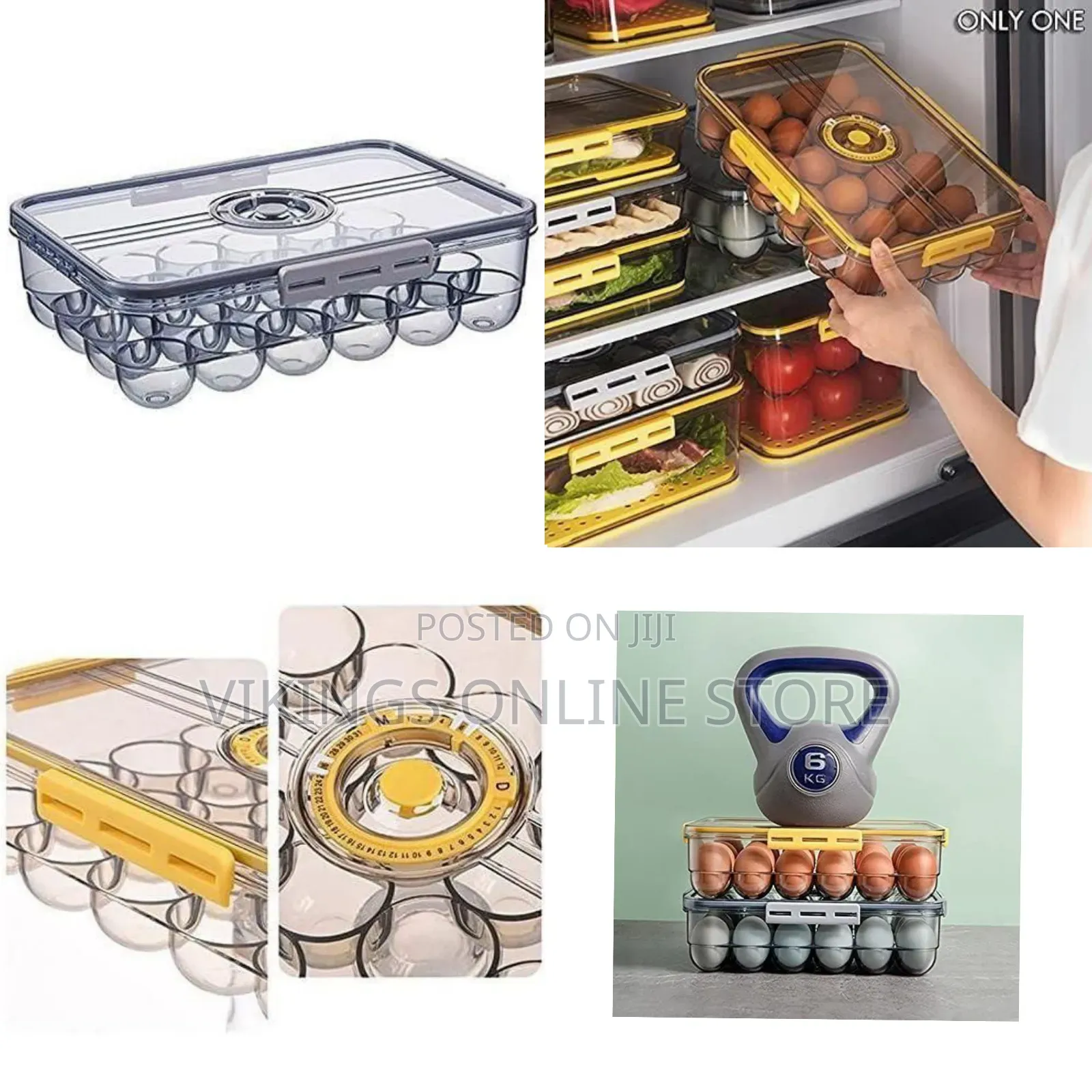 Sealed Clear Egg Storage Container for Refrigerator - Clear