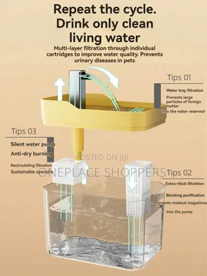 Cat Water Fountain Auto Filter Usb Pet Drinking Dispenser Live Water