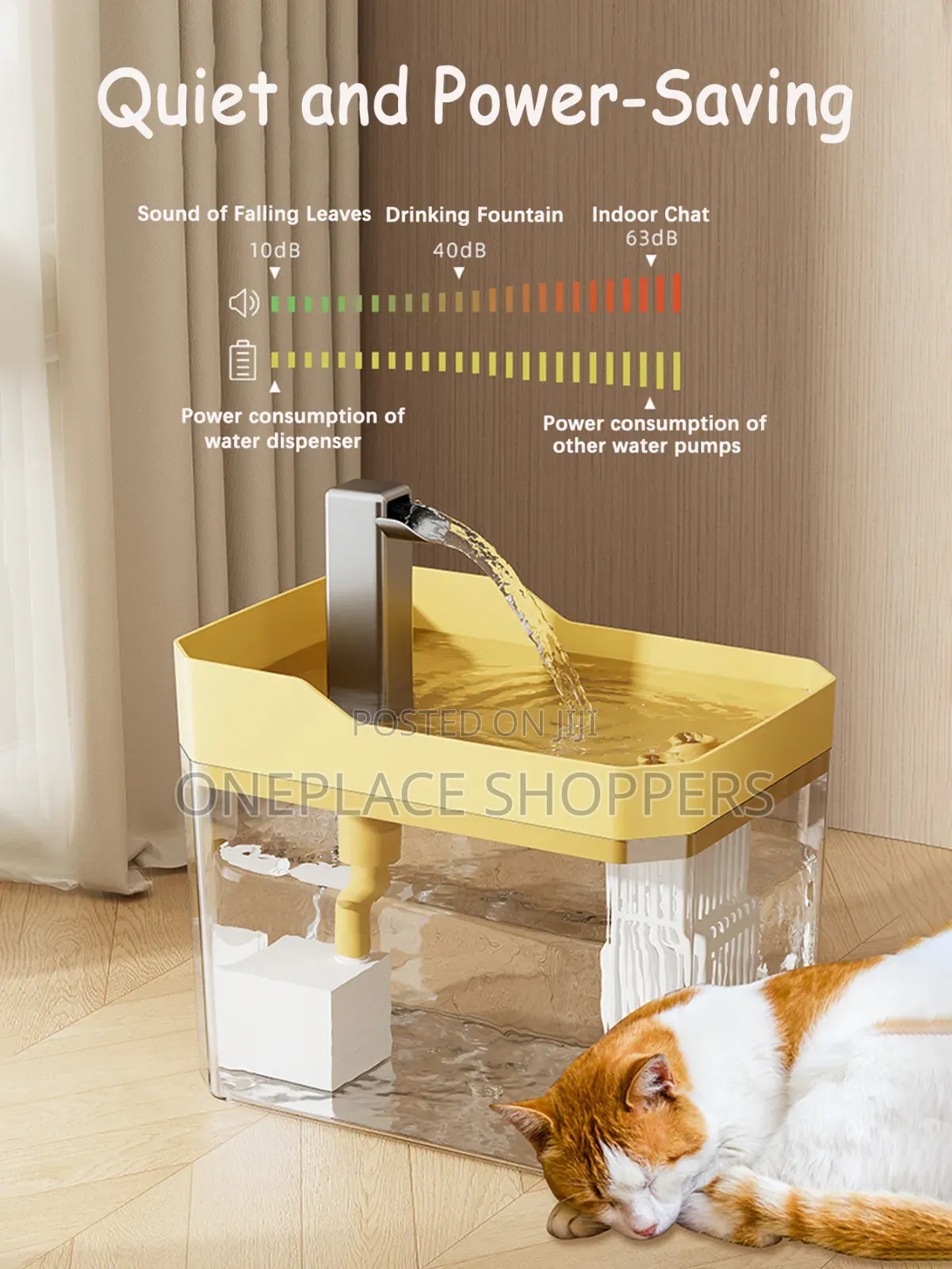 Cat Water Fountain Auto Filter Usb Pet Drinking Dispenser Live Water