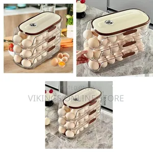 Three Layer Stackable Automatic Rolling Egg Dispenser Refrigerator