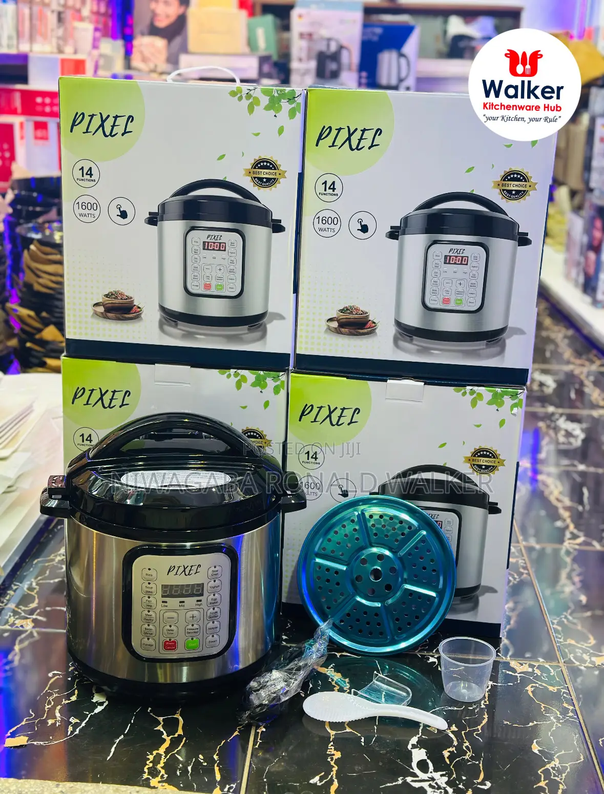 7.0l Pixel Electric Pressure Cooker With a Steamer Plate