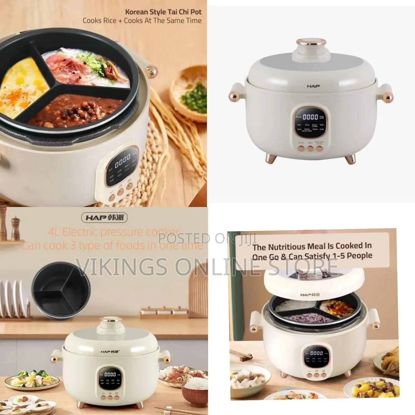 Elegant Multi-Functional Electric Cooker - Multicolor