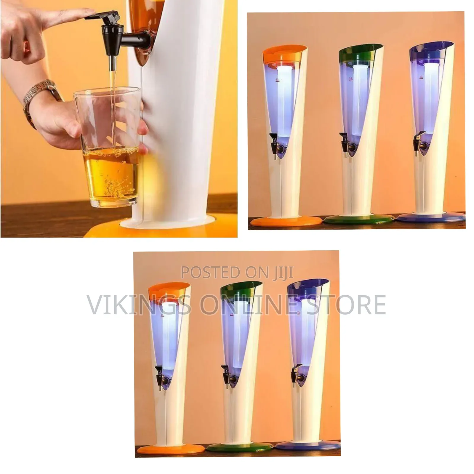 Sleek Modern Beverage Tower / Desktop Drink Dispenser - Multicolor
