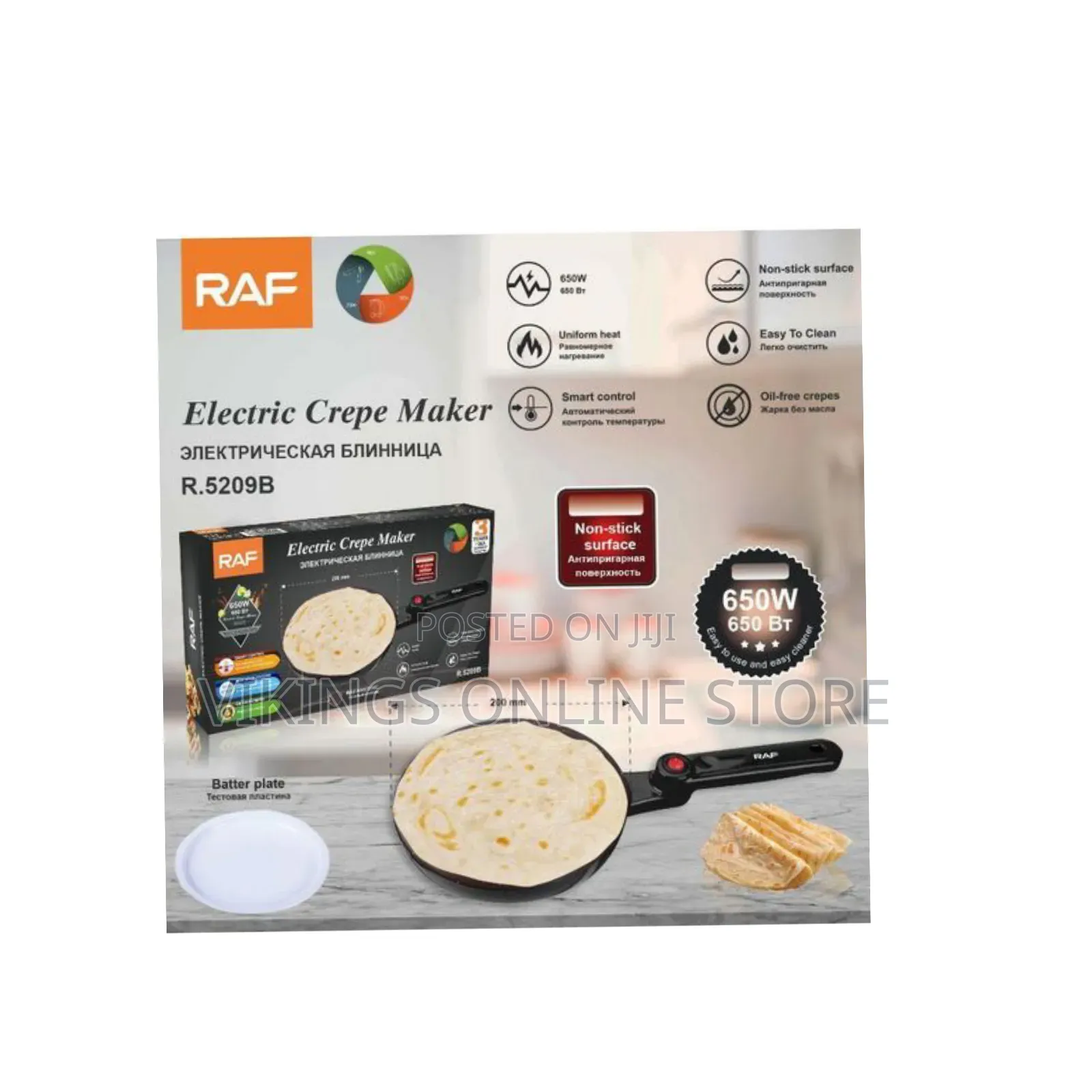 Raf R.5209b Electric Crepe Maker - Multicolor