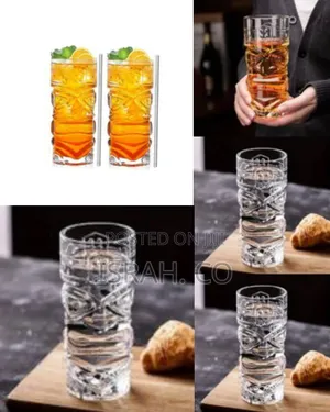 6 Pieces of Glassware Cocktail Glasses Hawaiian Style Tiki Mugs- 400 .