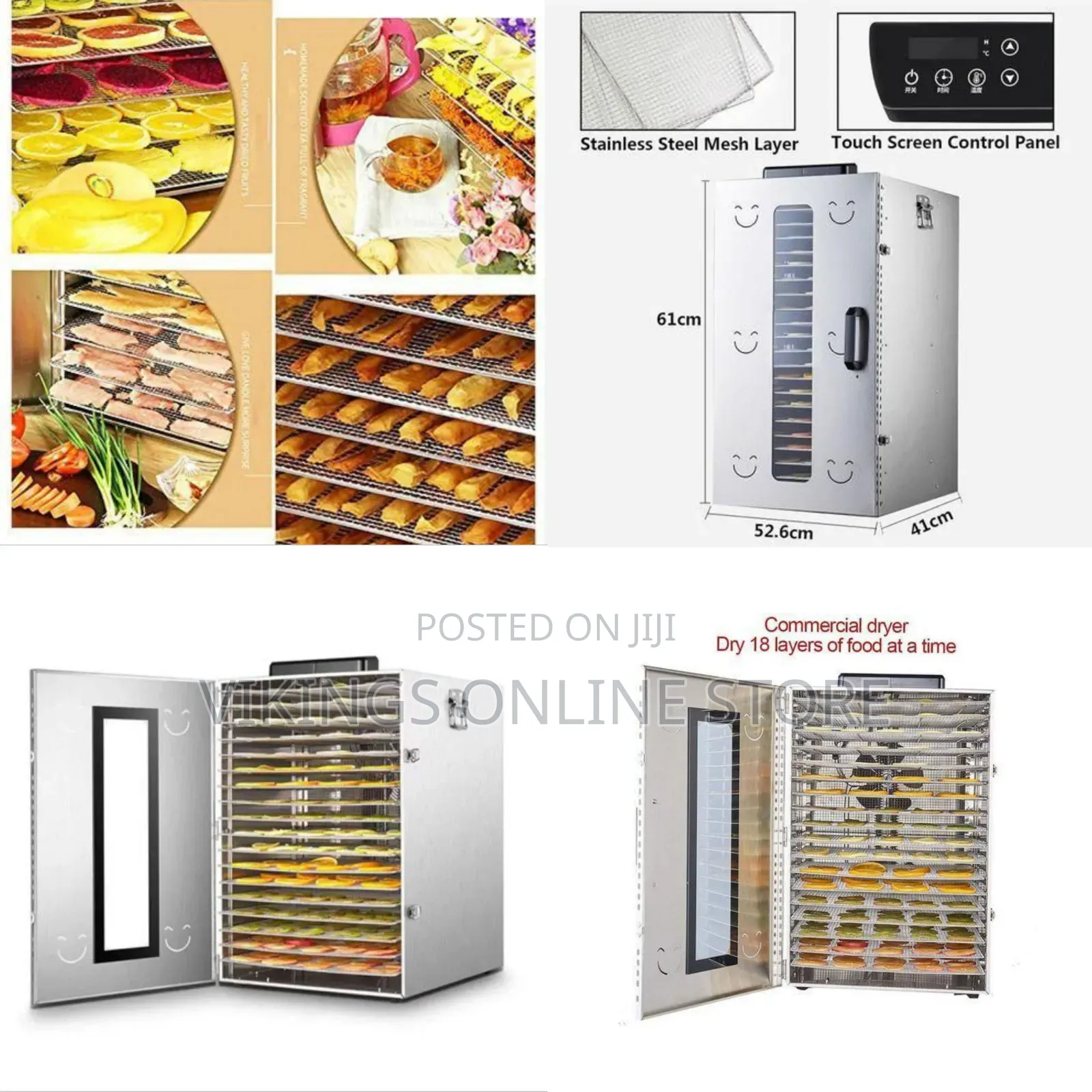 Professional Grade Stainless Steel Food Dehydrator -Multi-Layer Trays