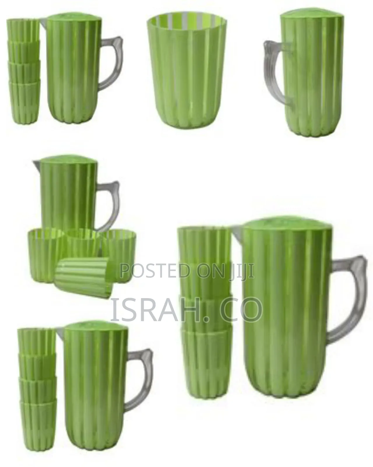 Plastic Jar and 4 Plastic Mugs