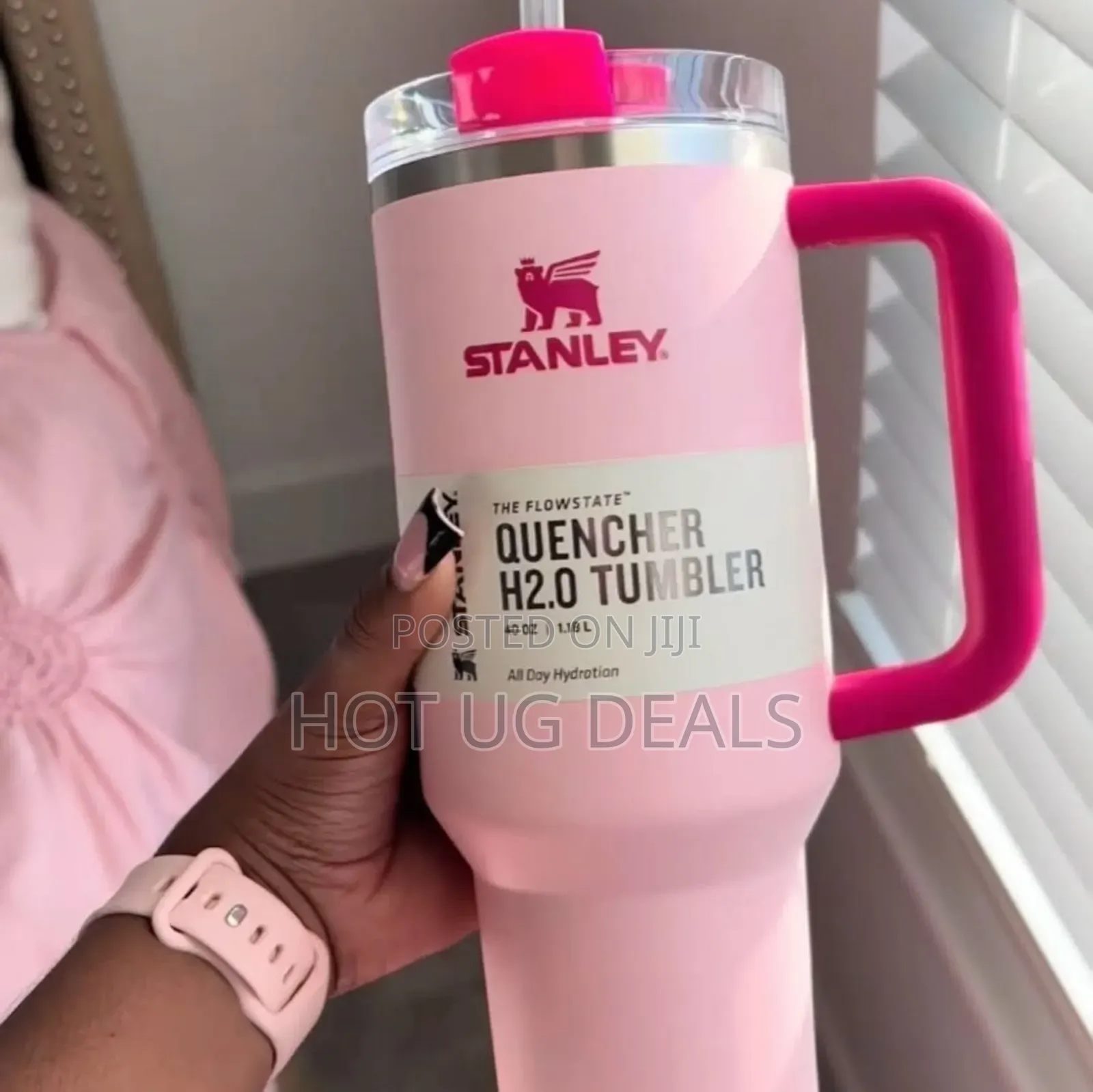 Insulated Vacuum Stainless Steel Stunley Cup / Mug 1200mls -pink