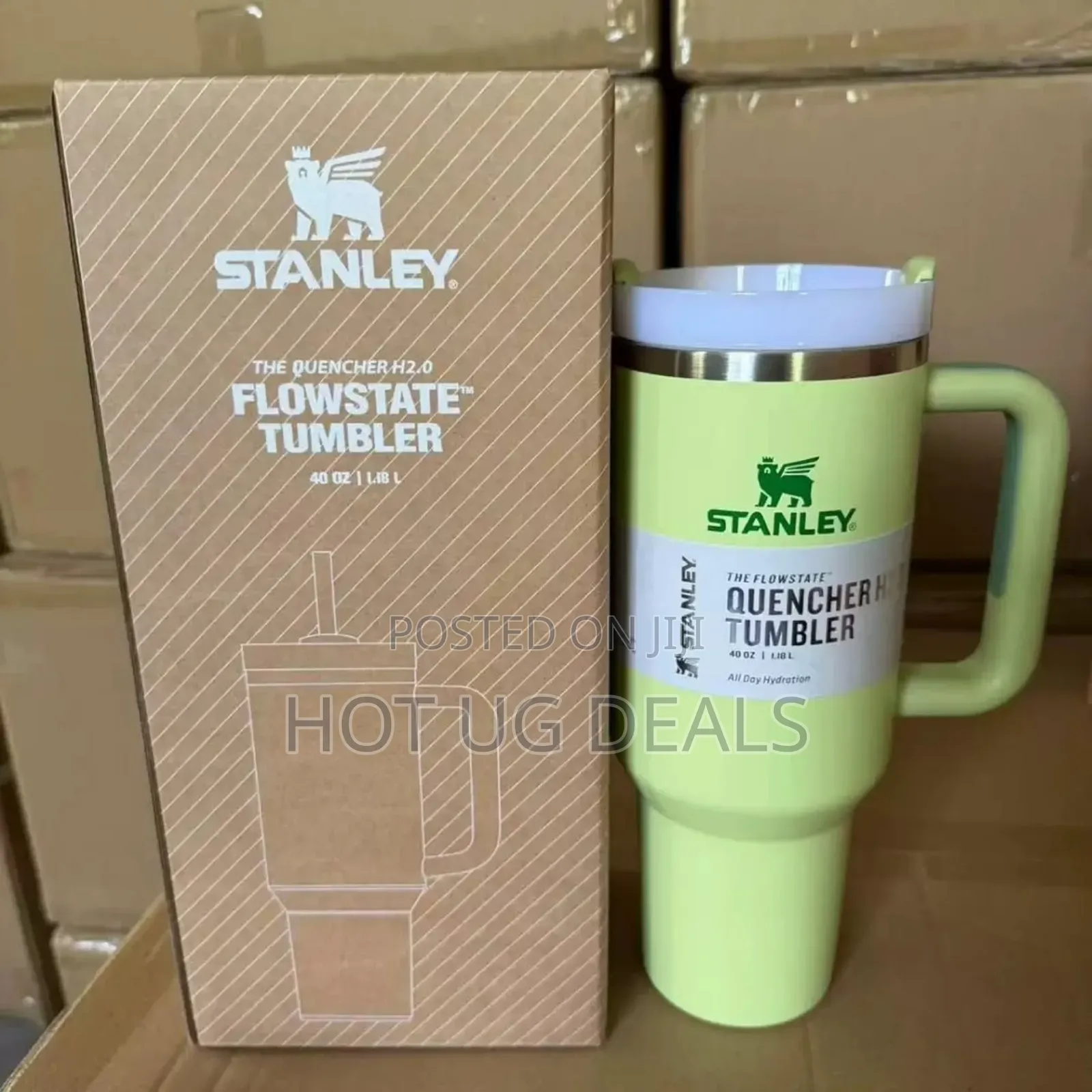 Insulated Vacuum Stainless Steel Stunley Cup / Mug 1200mls - Green