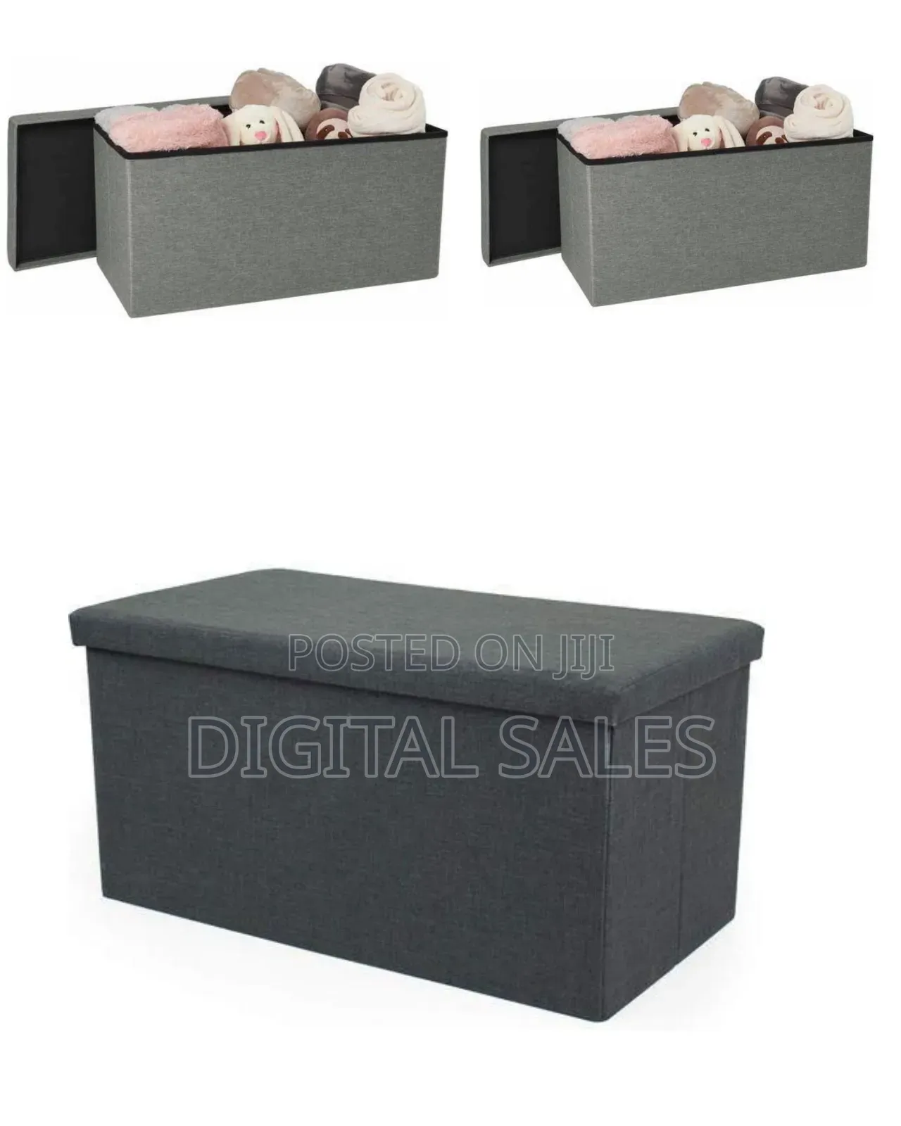 Versatile Folding Storage Ottoman / Bench (76 X 38 X 38