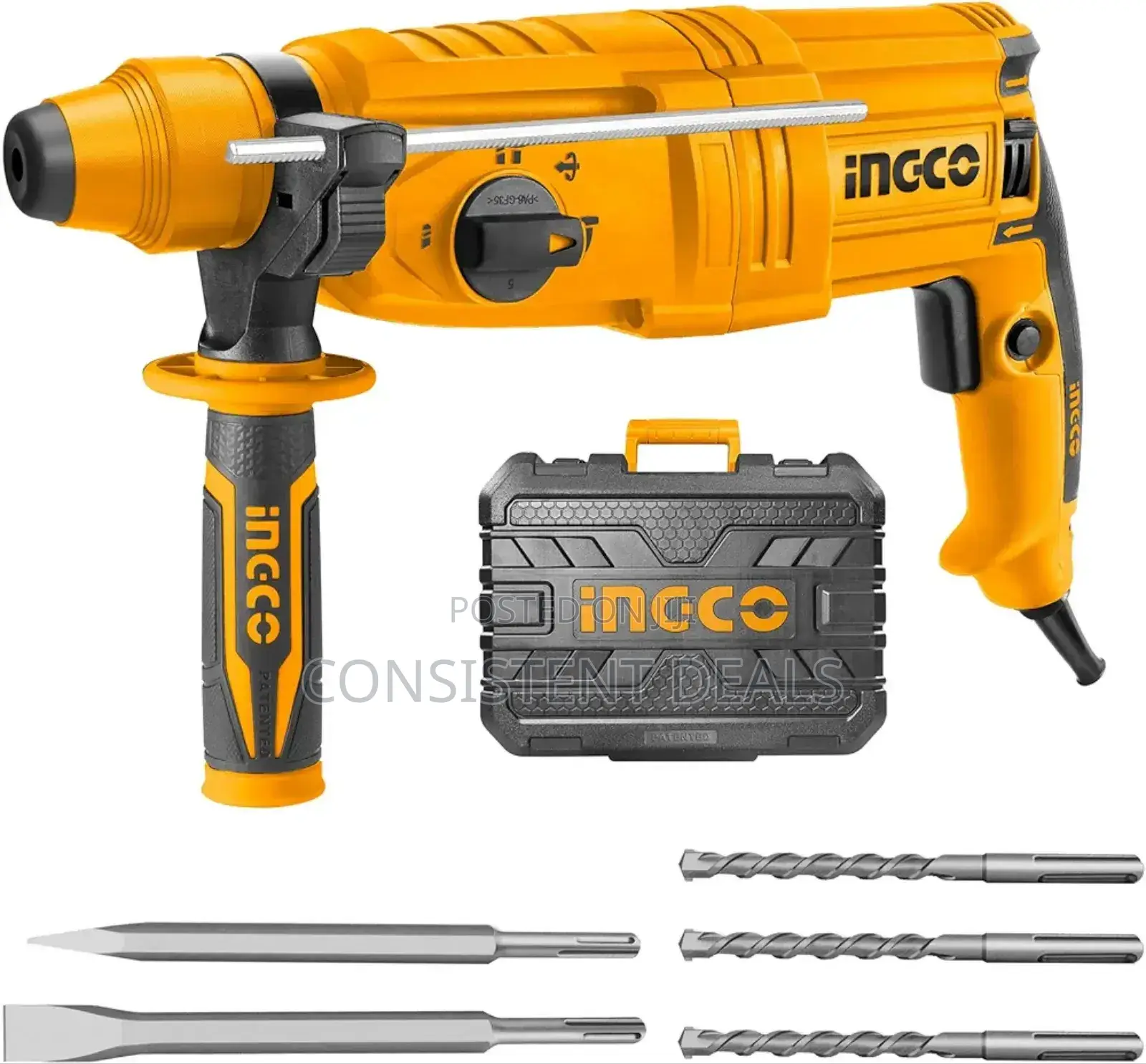 Ingco Rotary Hammer, 800w|1100rpm|4000bpm|2.5j|Sds Plus Chuck