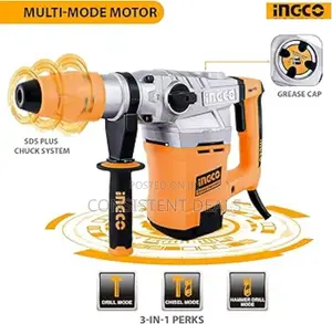 Ingco Rotary Hammer 1800w, 550rpm & Anti-vibration System