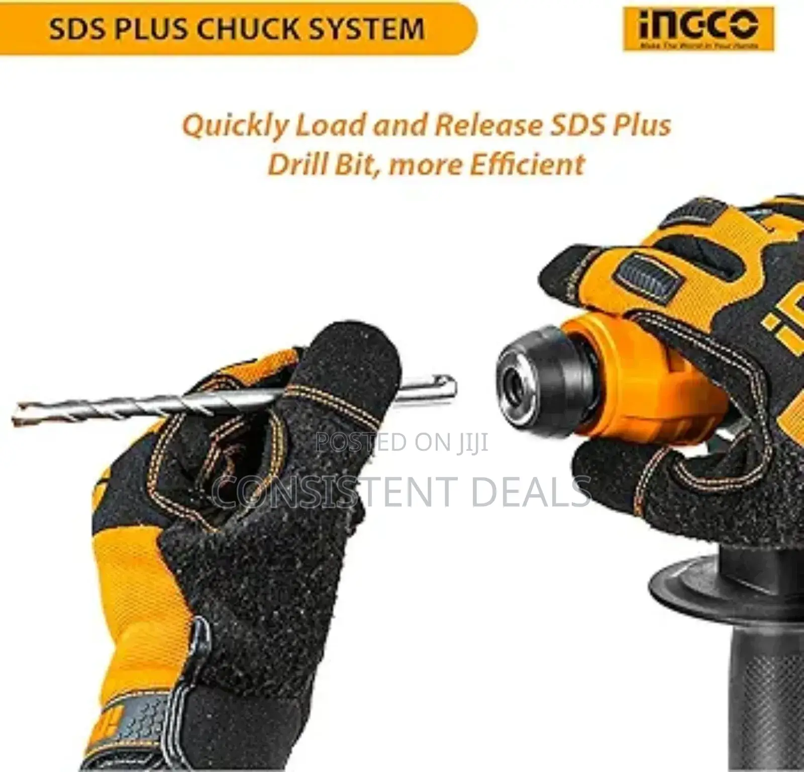 Ingco Rotary Hammer 1800w, 550rpm & Anti-vibration System