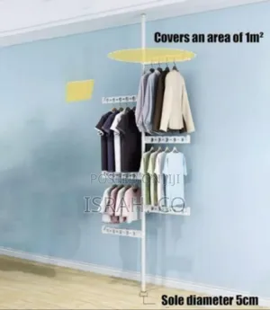 Wall-Mounted Foldable Clothes Rack With Adjustable Height