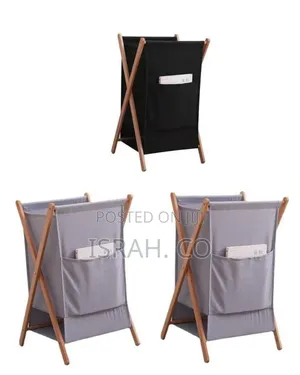 Minimalist Folding Laundry Hamper With Wooden Frame