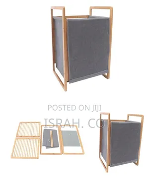 Modern Bamboo Laundry Hamper With Removable Fabric Liner