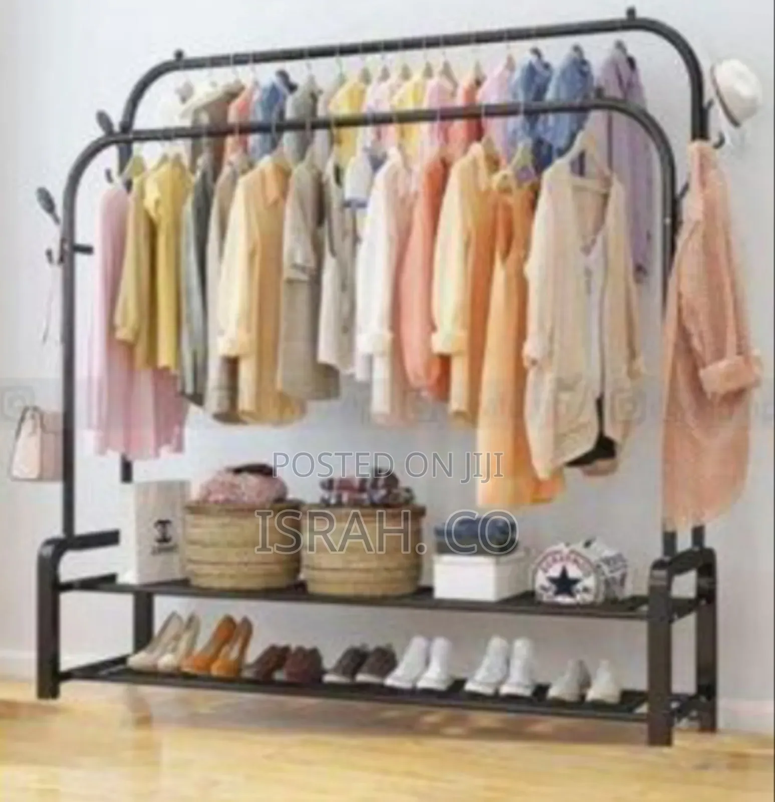 Carbon Steel Double Pole Clothes Rack