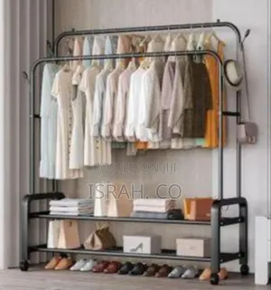 Carbon Steel Double Pole Clothes Rack