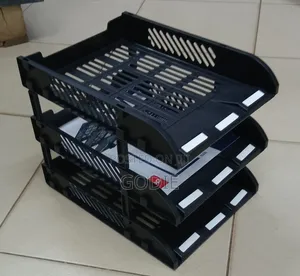 3-Compartment Plastic Desktop File Organizer