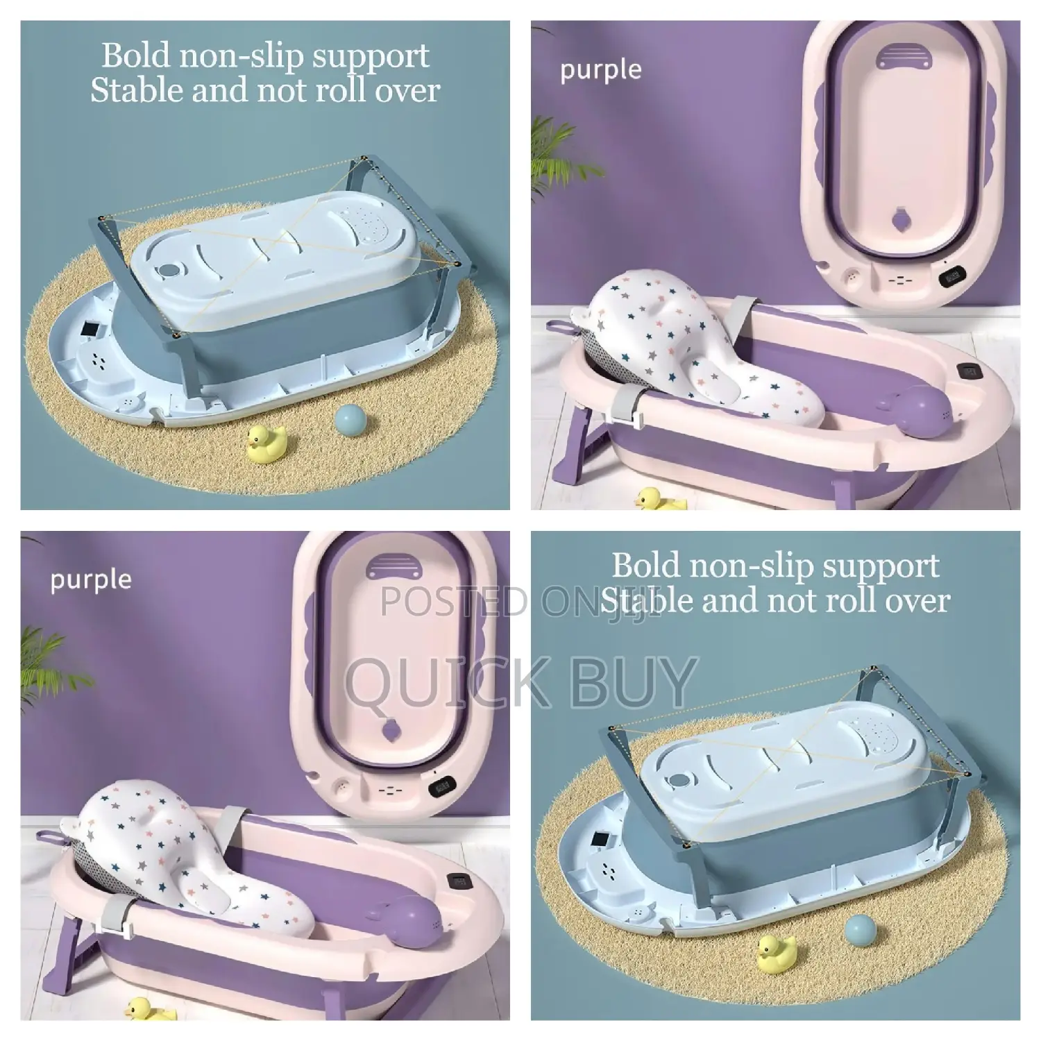 Foldable Baby Bath Tub With Intelligent Temperature Sensor