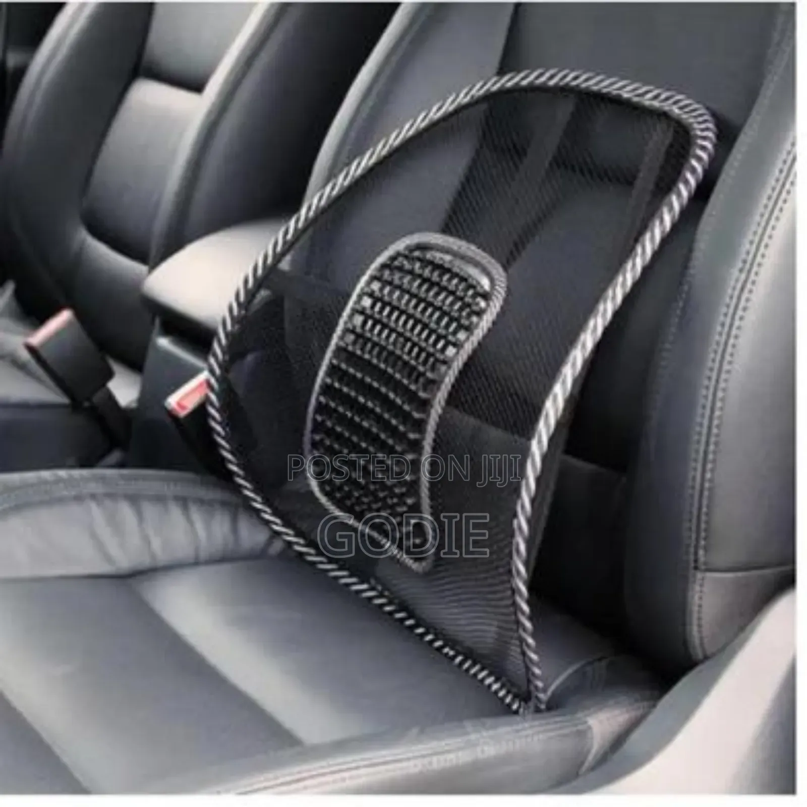 Mesh Car Seat Back Support Cushion With A Lumbar Massage Feature.