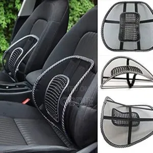 Mesh Car Seat Back Support Cushion With A Lumbar Massage Feature.