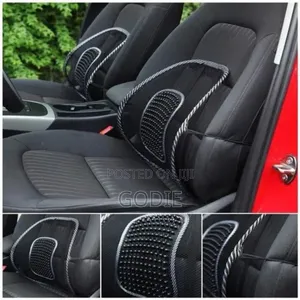 Mesh Car Seat Back Support Cushion With A Lumbar Massage Feature.