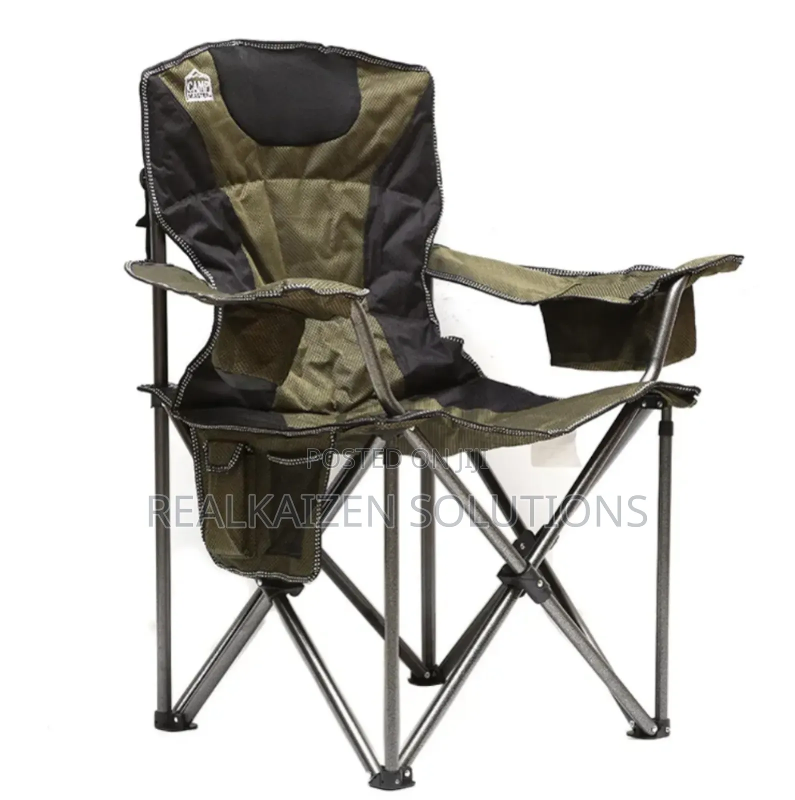 Campmaster Expedition Deluxe Camping Chair With Side Pocket 200kg