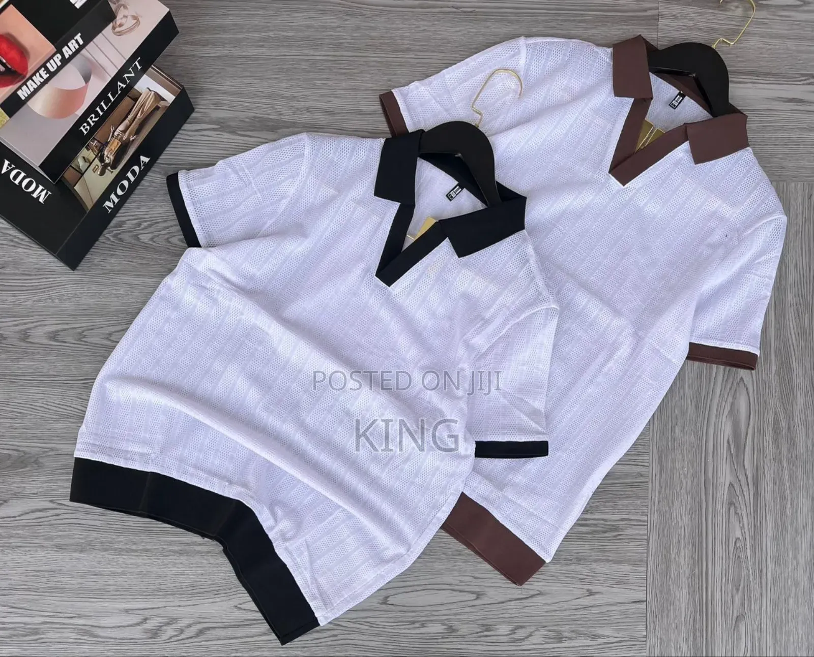 Men's Textured Cotton Blend Casual Polo T-Shirts