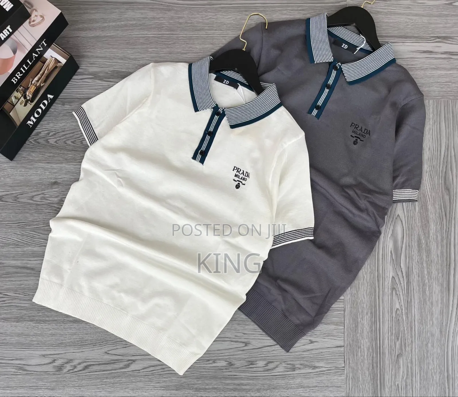 Prada Piqué Men's Polo Shirts. Classic Collar Design