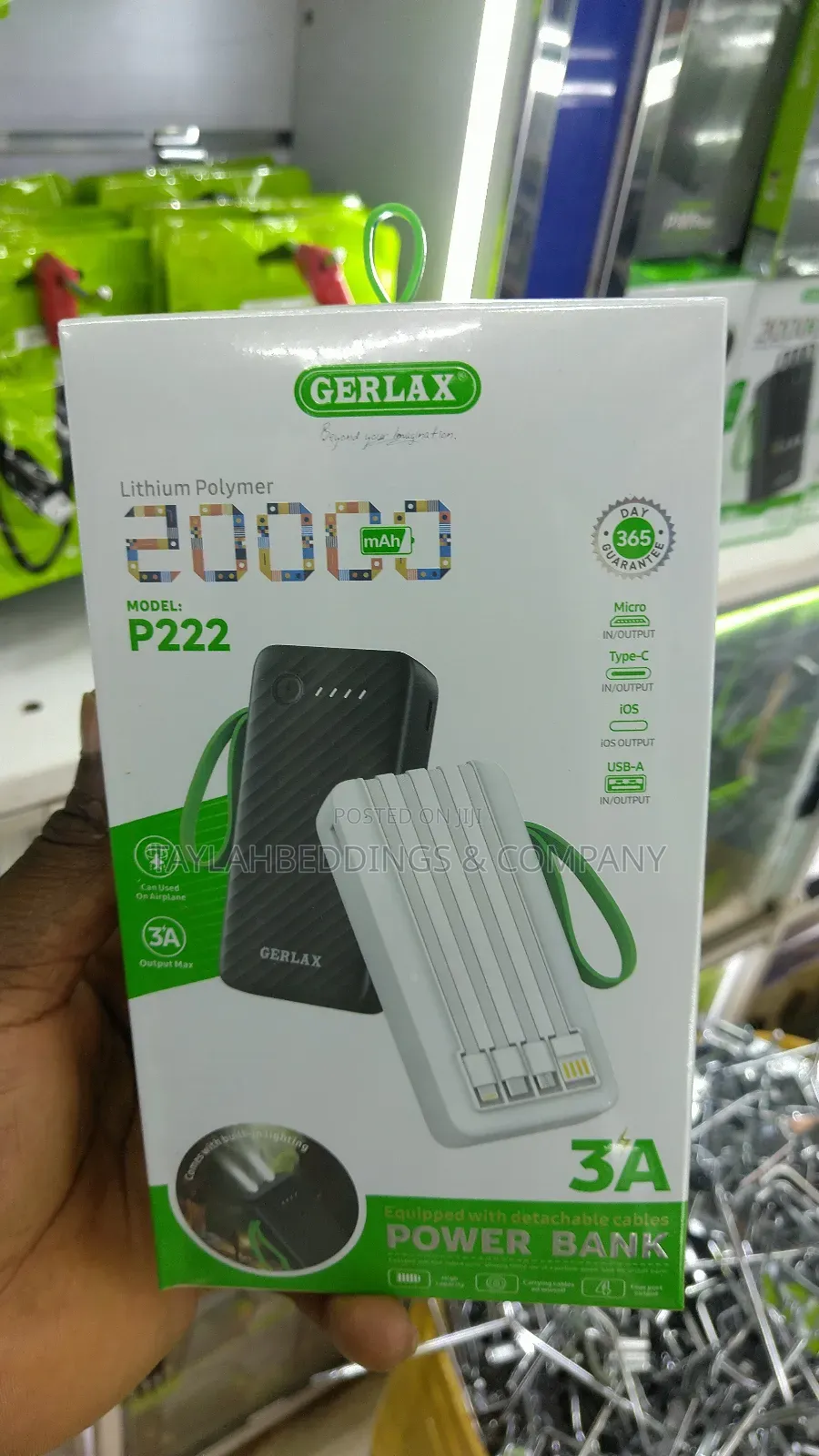 4 in 1 Portable Power Bank 20000mah - Black/White