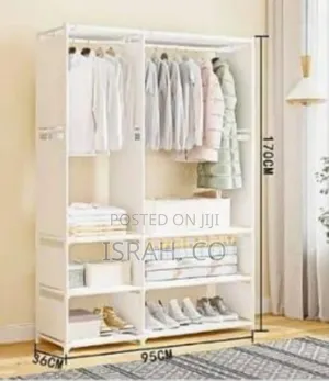 Double-Row Portable Clothes Storage Wardrobe