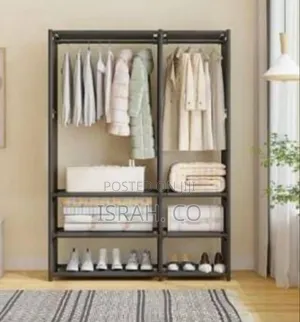 Double-Row Portable Clothes Storage Wardrobe