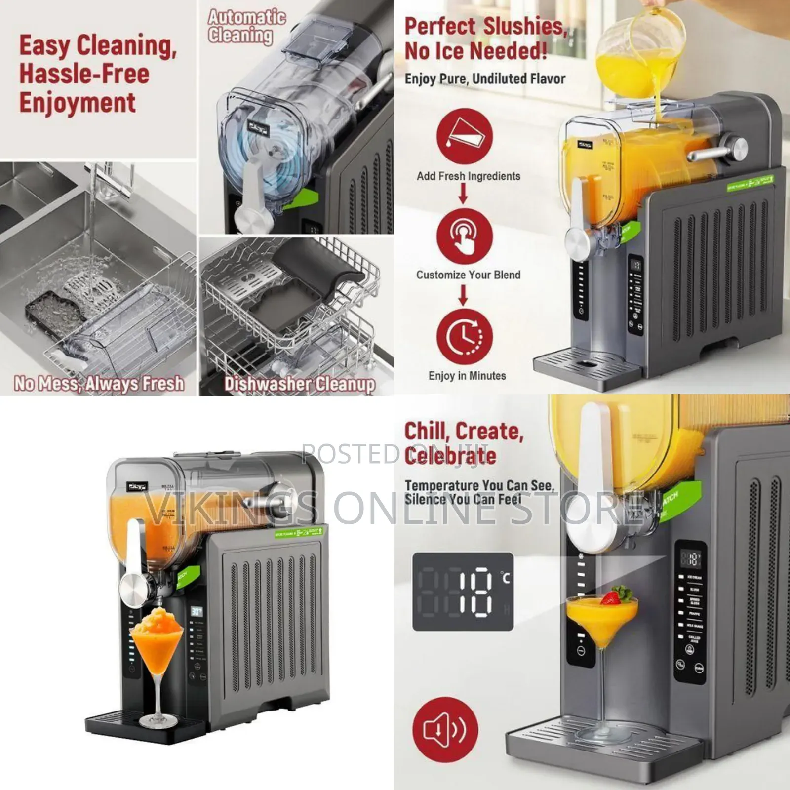 Professional Frozen Beverage and Slushie Machine - Multicolor