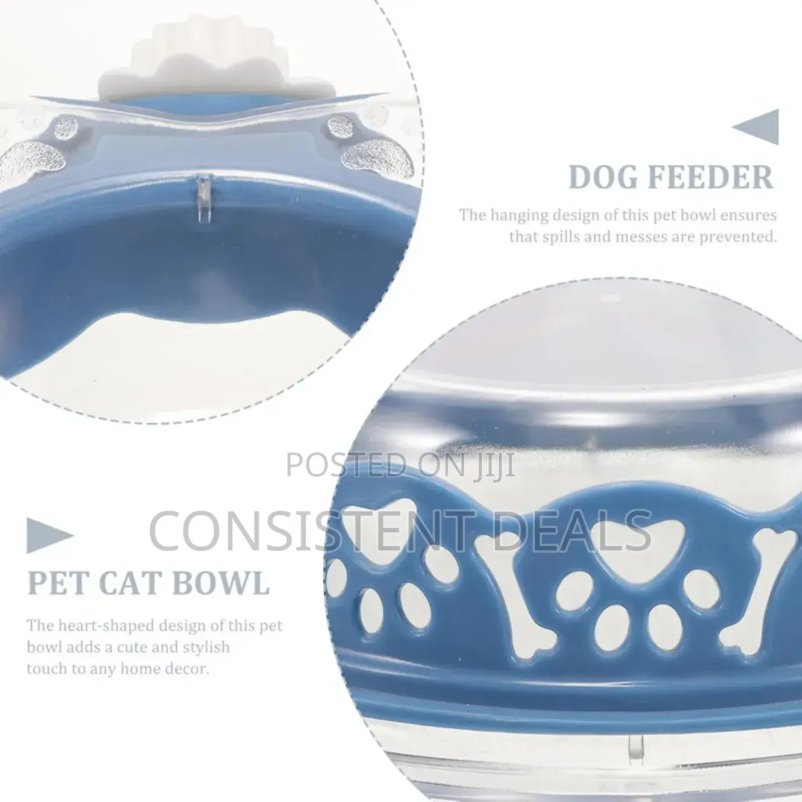 Dog Detachable Feeder Bowl Hanging Pet Food Bowl
