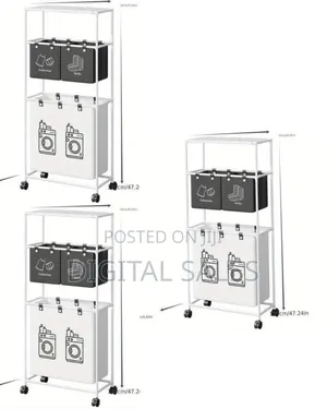 Rolling Multi-Tier Laundry Sorter and Storage Cart