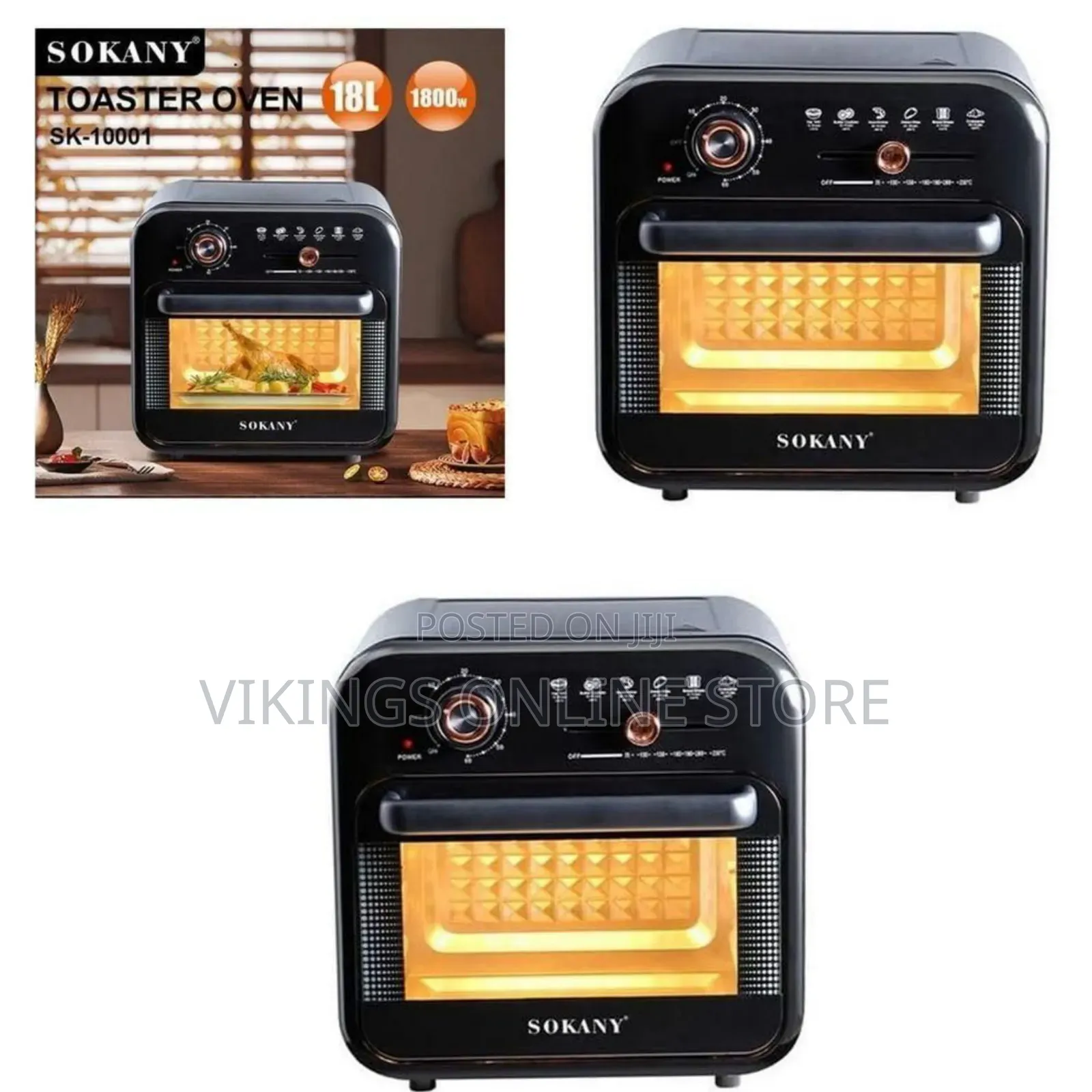 Sokany 2-in-1 Air Fryer and Electric Oven - Multicolor