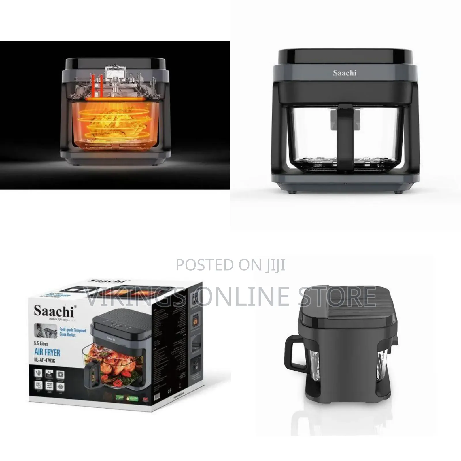 Saachi 5.5 Electric Air Fryer - Black