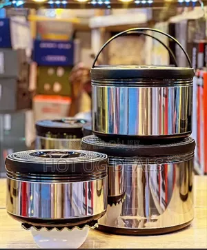 3pcs Stainless Steel Lunch Box Warmers 2.5l, 5l, 8l- Multicolor